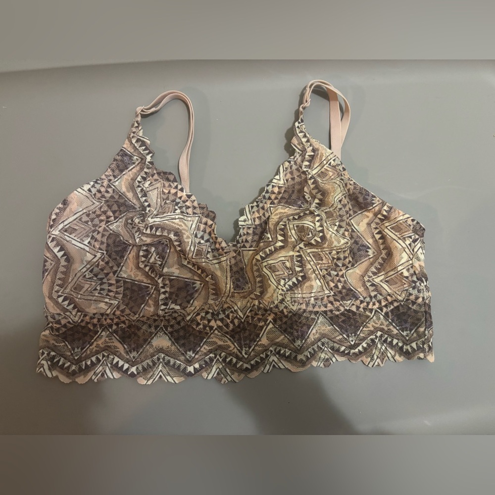 Victoria's Secret Pink and Brown Patterned Bralette